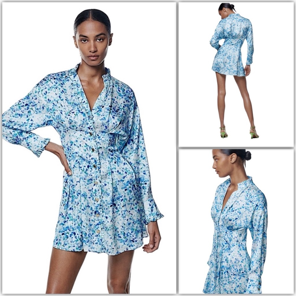NWT ZARA Printed Shirt Dress